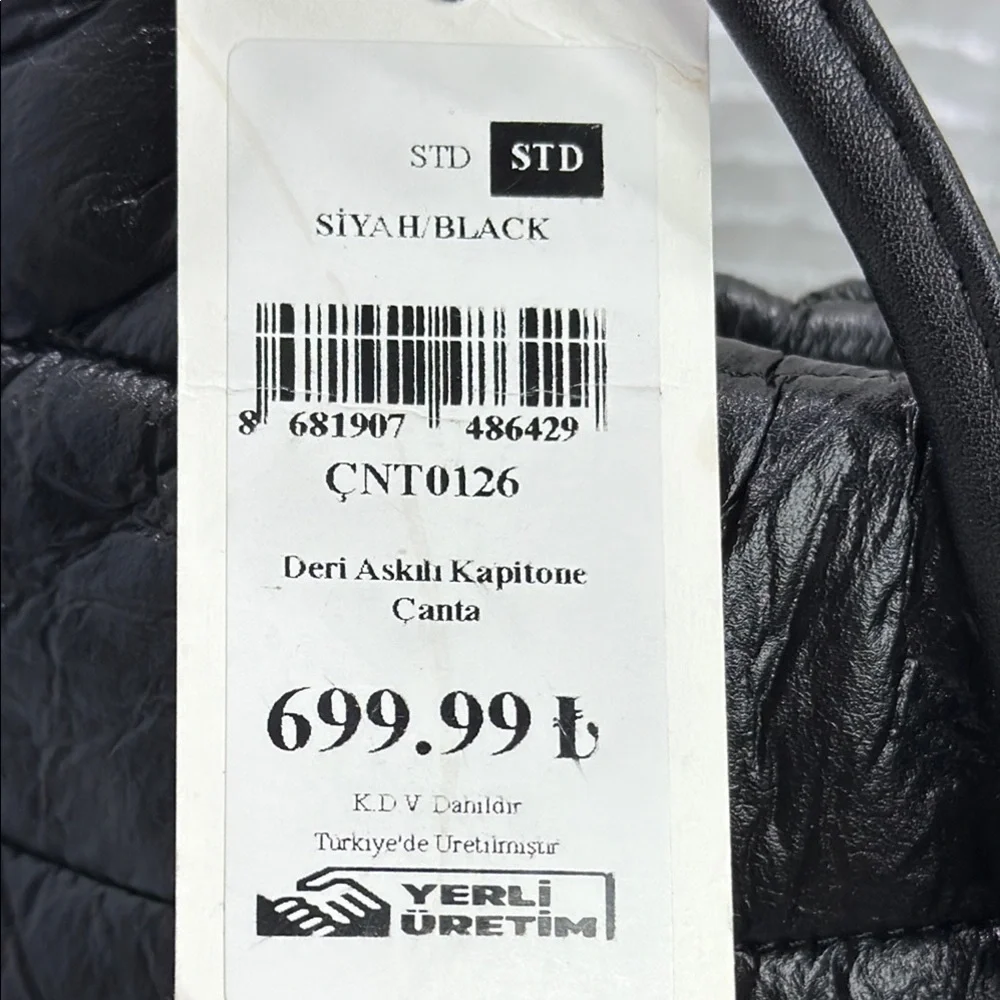 TIFFANY & TOMATO Black Padded Shoulder Bag, MADE IN TÜRKIYE - Picture 6 of 9